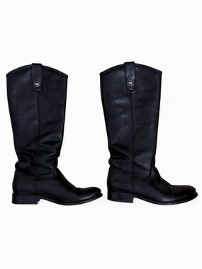 Frye Melissa Button Tall Black Leather Riding Boots 6.5 B 77147  Equestrian
